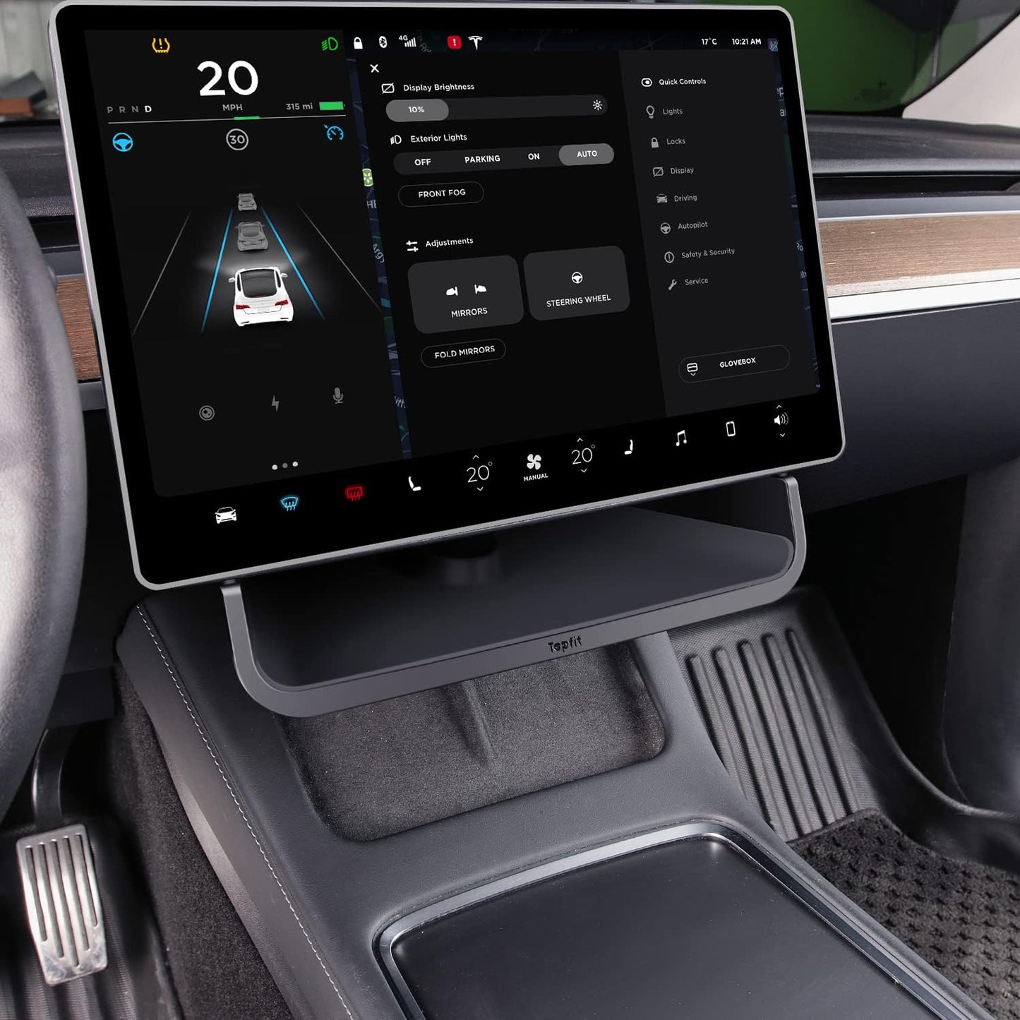 Hólf undir skjá Model Y